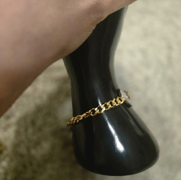 21kgp Dubai Jewelry Elegant Gold Bracelet with Silver Accents - Picture 6 of 7